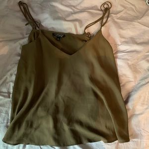 Topshop Army Green Strappy Tank